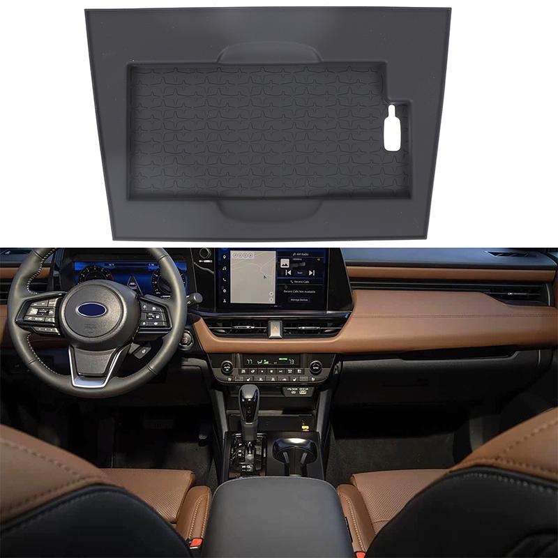Car Central Control Wireless Charging Silicone Pad For Subaru Outback 2026 Black Interior Accessories North US