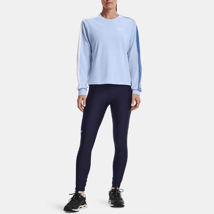Under Armour UA Rival Terry Colorblock Crewneck Sweatshirt Women Tops Pastel-Blue 1370943-438