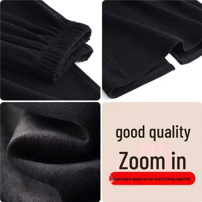 High-Waist Black Corduroy Midi Skirt: Thickened for Autumn/Winter with Slimming Slit