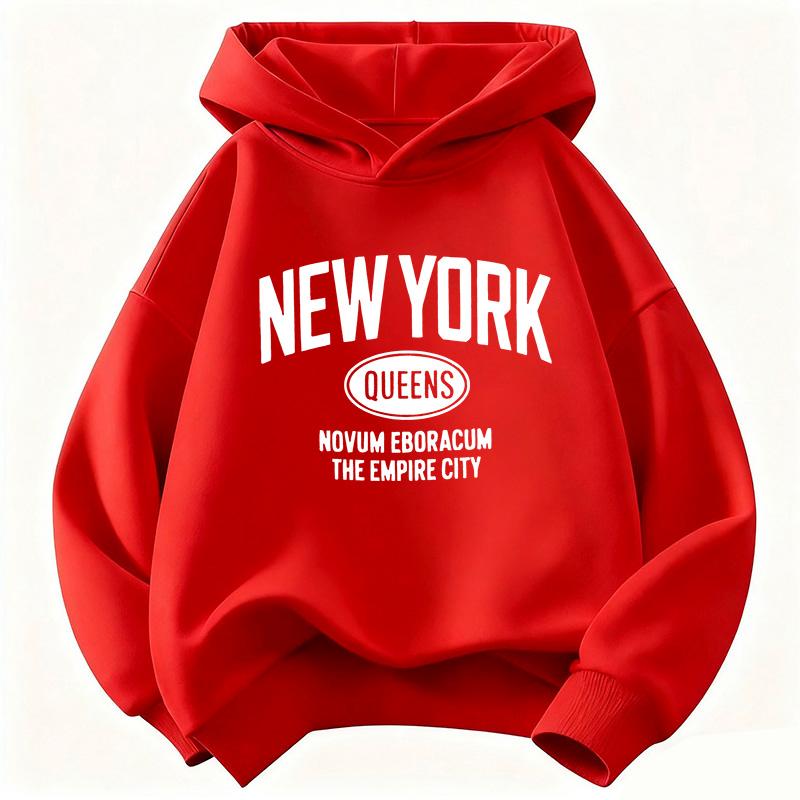 Jungen Mädchen Herbst Winter Freizeit Kapuzenpullover New York Mode Buchstaben Design Kapuzenpullover Kinder Kinder Sweatshirt Kapuzenpullover