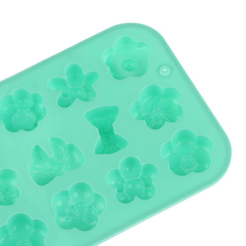 1Pc 18Cavities Flower Bow Tie Silicone Mold Diy Pudding Ice Baking Tools Biscuit Pastry Dessert Fondant Candle Cake Mold