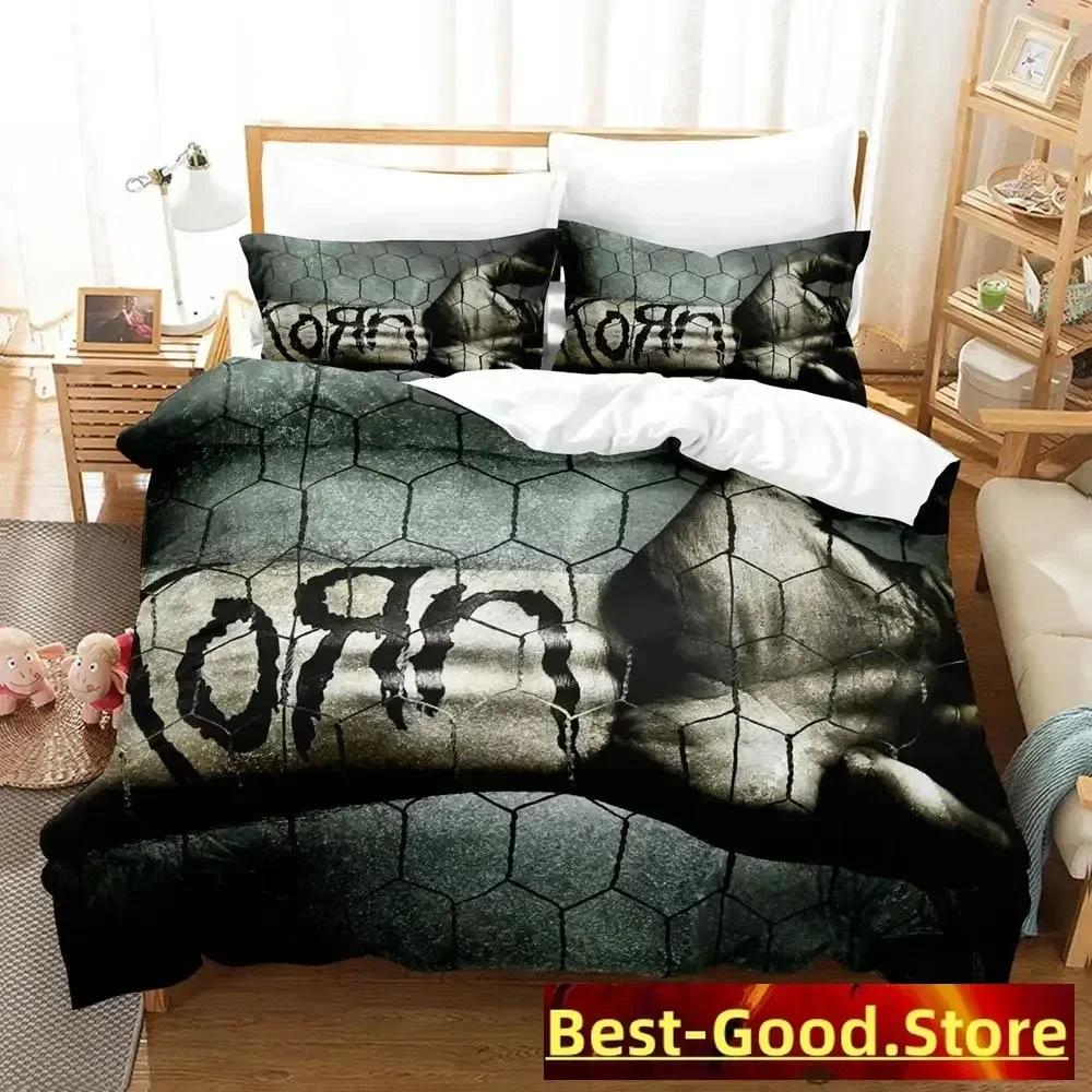 

Korn rock Bedding Set Printed Bed Set With Pillowcase Bed Duvet Cover Soft Single Double Queen Super King Size Bedroom EU Double(200*200cm)3pcs