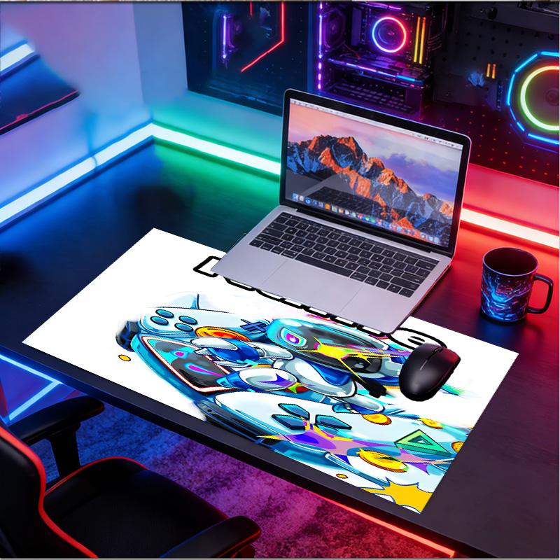 Benutzerdefinierter Name Personalisierte Kosmische Bot Crew Muster Mauspade, Laptop PC Schreibtischmatte, Dekorative Schreibtischmatte für Zuhause Tastaturpad Geschenk