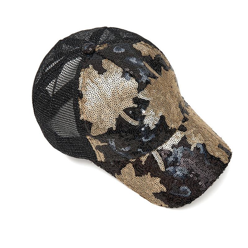 Spring Summer Cap Women's Summer Maple Leaf Baseball Cap Sequin Cap Sunscreen Cap Sunshade Net Cap