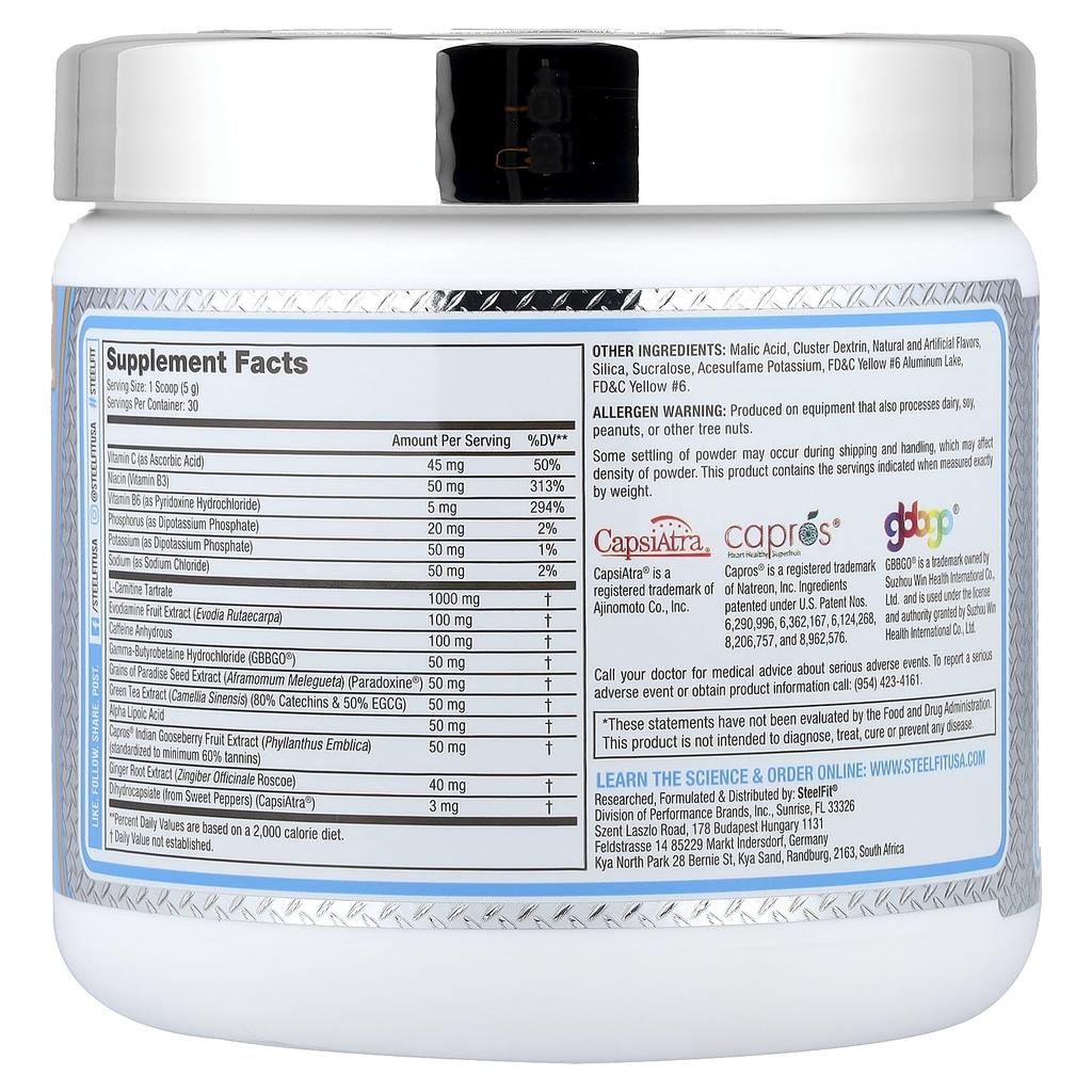 SteelFit, Steel Sweat™, Metabolic Catalyst + Energy, Strawberry Mango, 5.29 oz (150 g)