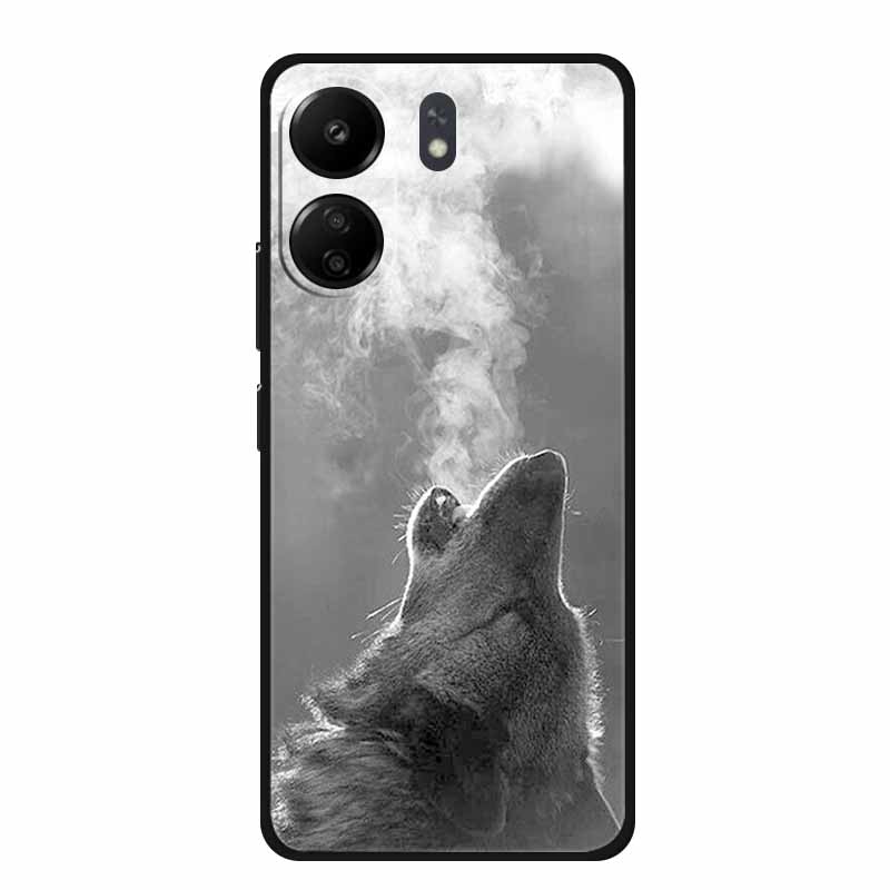 Phone Cases for Redmi 13C 13R Soft Silicone TPU Cover for Xiaomi Redmi13 C R Animal Wolf Funda Vividly Lion Tiger Capa 13 C R