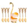 7pcs Zinc Alloy Coffee Spoon Set Gold Tea Spoon Set Dessert Spoons Spoon Fork Set  For Fruit