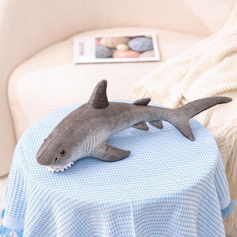 Grey Marine Animal Shark Plush Toy Stuffed Dolls Room Decoration Kids Gifts