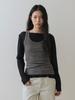 UNNOUT Delicate Scoop Neck Sleeveless Shirt Charcoal