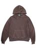 Henry Damaged Button Hoodie - Brown