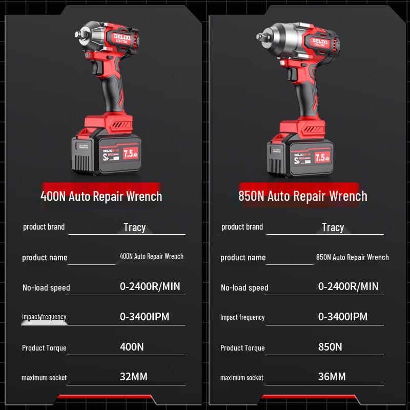 DELIXI Brushless Lithium High Torque Electric Impact Wrench CN plug (adapter included)