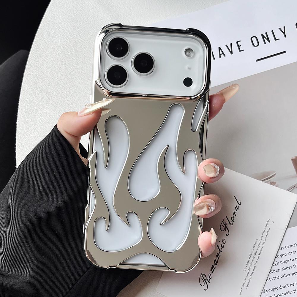 Hollow flame pattern heat dissipation silicone phone case for iPhone 17 16 15 14 13 12 11 Pro Max Air shockproof soft back cover