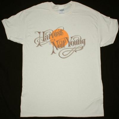 Neil Young Harvest 1972 Natural T-Shirt Classic Rock Tee