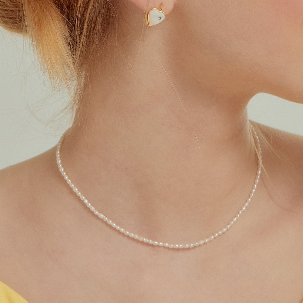 Petite Oval Pearl Necklace_Nz1099