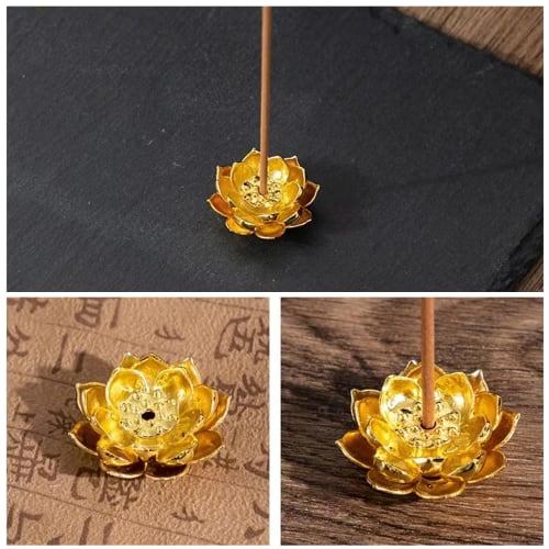 RICISUNG Incense Holder/Incense Burner (2-Pack) - Stylish Lotus Flower Design, Ideal for Buddhist Altars, Incense Burners, and Incense Holders. Horizo