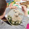 Punch Needle Kit Stitching Sheep Pattern Punch Embroidery Kit Arts and Crafts with Threader Instruction Fabric Hoop Yarn