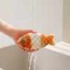 New Arrival Kitchen Cleaning Double-Sided Scouring Pad Three-Dimensional Honeycomb Dishwashing Sponge Fish-Shaped Made PU