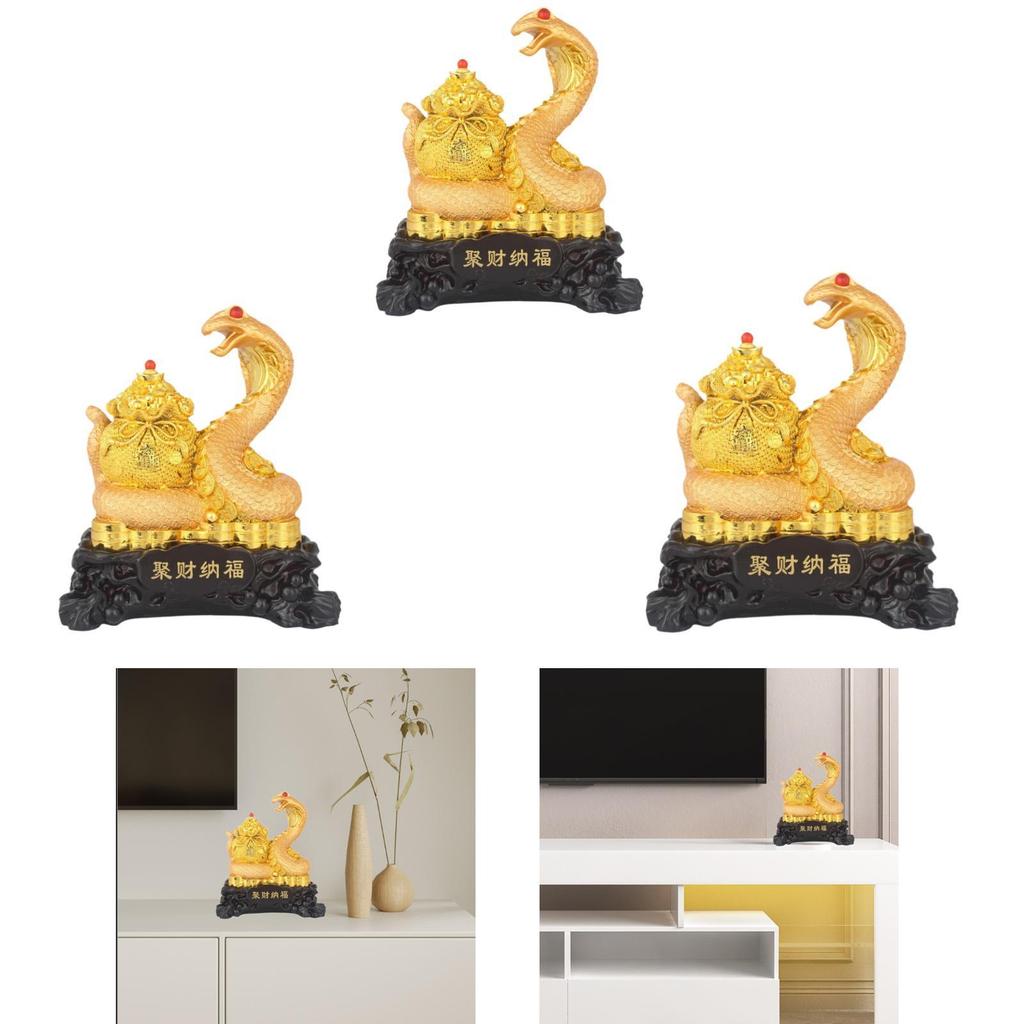 Year of Snake Sculpture 2025 Chinese New Year Gift for Office Entrance Shelf