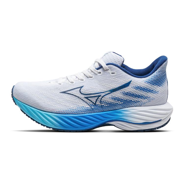 Mizuno Wave Rider 28 Unisex White Blue J1GC240301 40.5