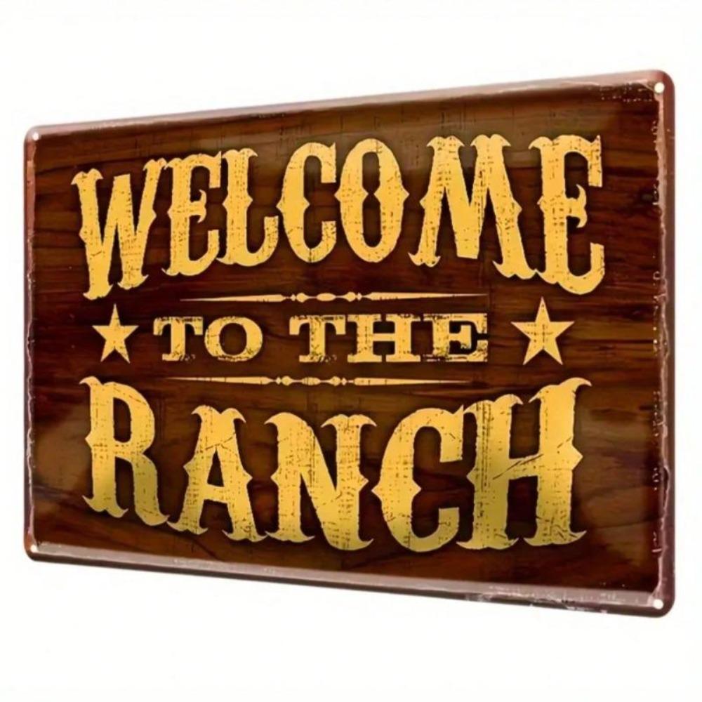 Vintage Farmhouse Metal Tin Sign 30x20cm Funny Cowboy Ranch Room Decor Wall Plaque