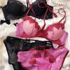 Lenjerie Sexy Franceză Halter pentru Femei Dantelă Broderie Love Set Sutien cu Diamante Strălucitoare Lenjerie Sutiene Confort Chiloți Decupați Set