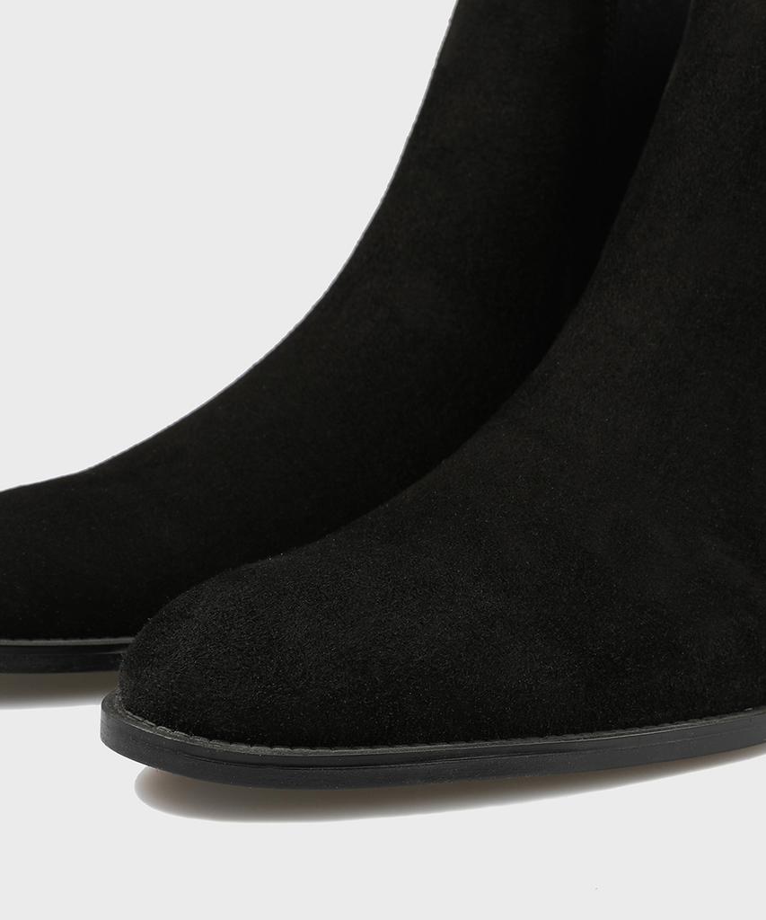 Firenze Atelier Slimline Black Sole Suede Chelsea Boots 3332-Qs [Black]