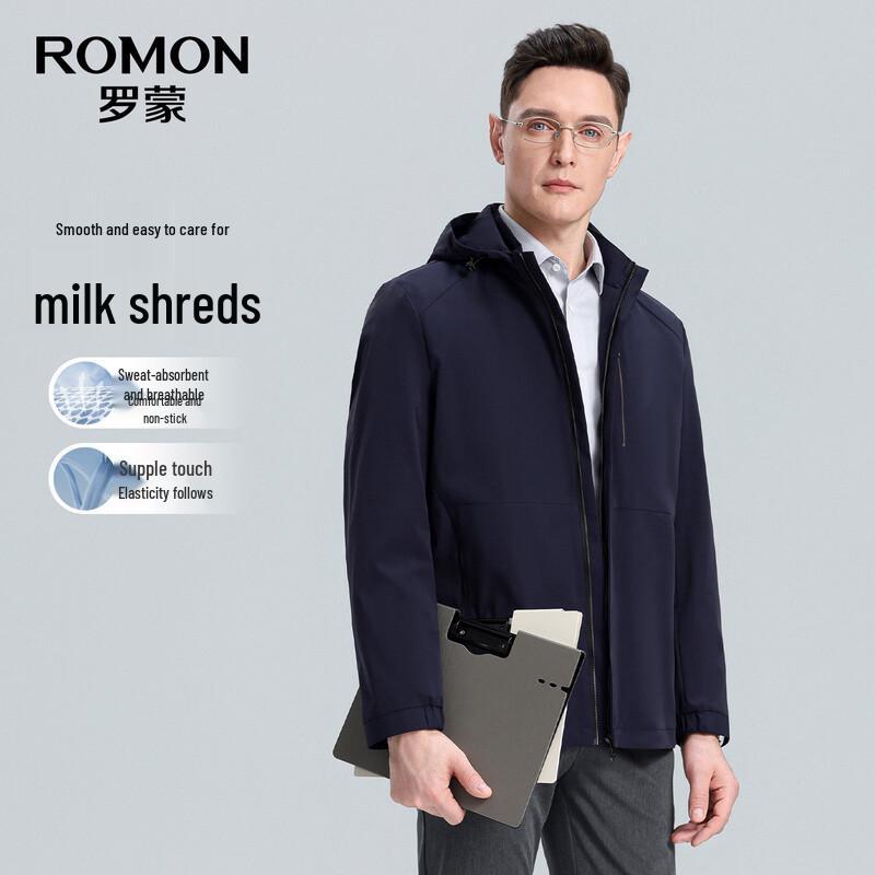 Romon Men s Detachable Hood Milk Silk Jacket 185