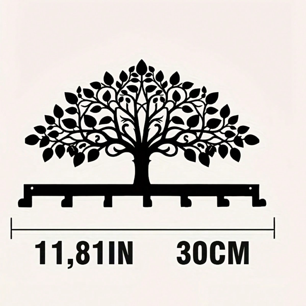 

Металевий тримач для ключів Настінний з 7 гачками Дизайн дерева Стійкий до іржі Організація дому Зберігання для ключів Рушників Пальт Кухонного приладдя