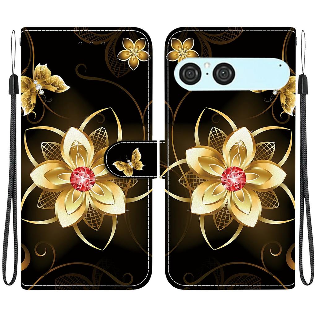 For Sony Xperia 10 VII Case Pattern Printing Leather Flip Wallet Phone Cover with Lanyard
