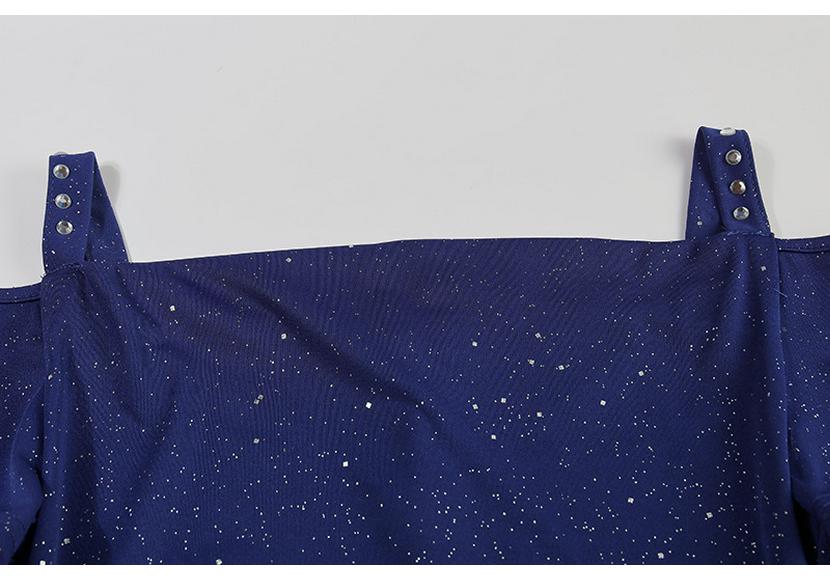 2023 Spring/Summer Women's Sparkly Off-Shoulder Rhinestone Strap Dress Gown
