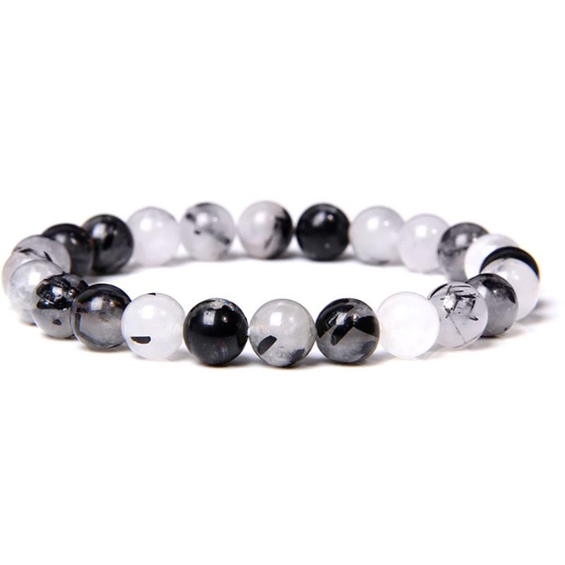 Natural Stone Bracelets Natural Healing Energy Tiger Eye Bracelet Polished 8 MM Crazy Stone Beads Bangle Elastic Pulsera