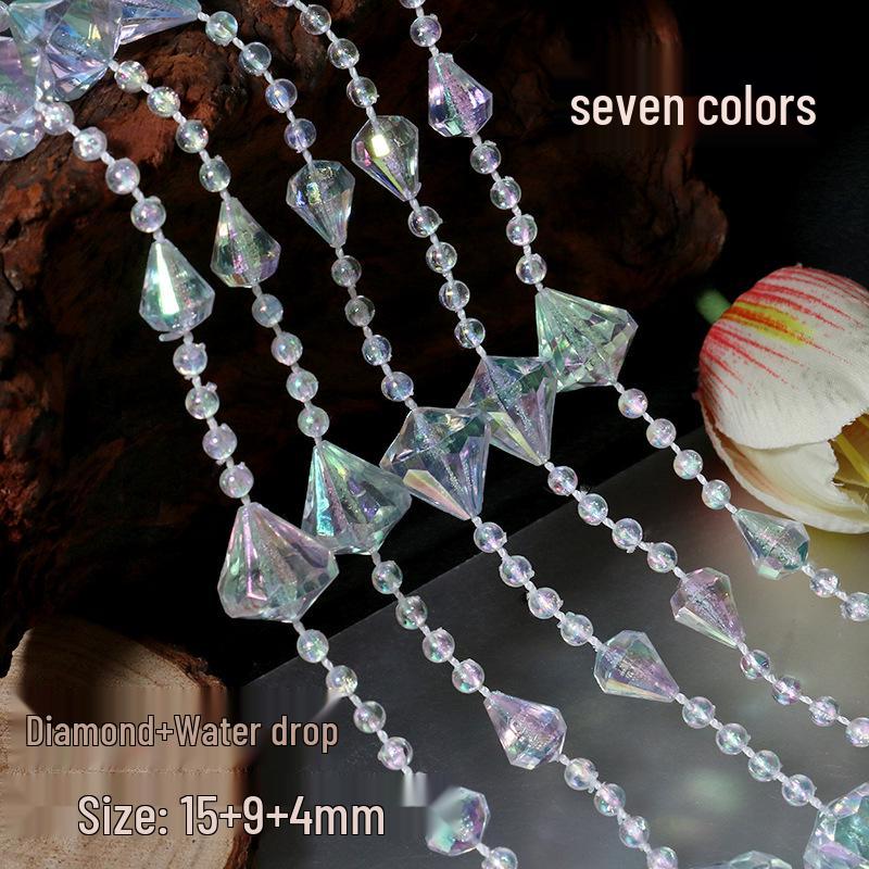 Crystal Beaded Door Curtain & Wedding Aisle Decor with Acrylic String