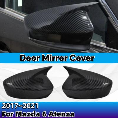 For Mazda 6 Atenza 2017- Door Mirror Cover ABS Plastic Shell Sticker Car Upgrade Styling Rearview Accessories Decoration