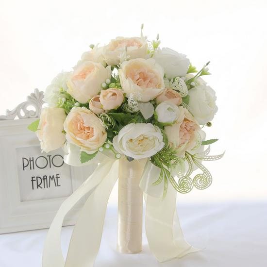 Korean Style Bridal Bouquet for Weddings - Artificial Flower Ball for Bridesmaids & Photo Props