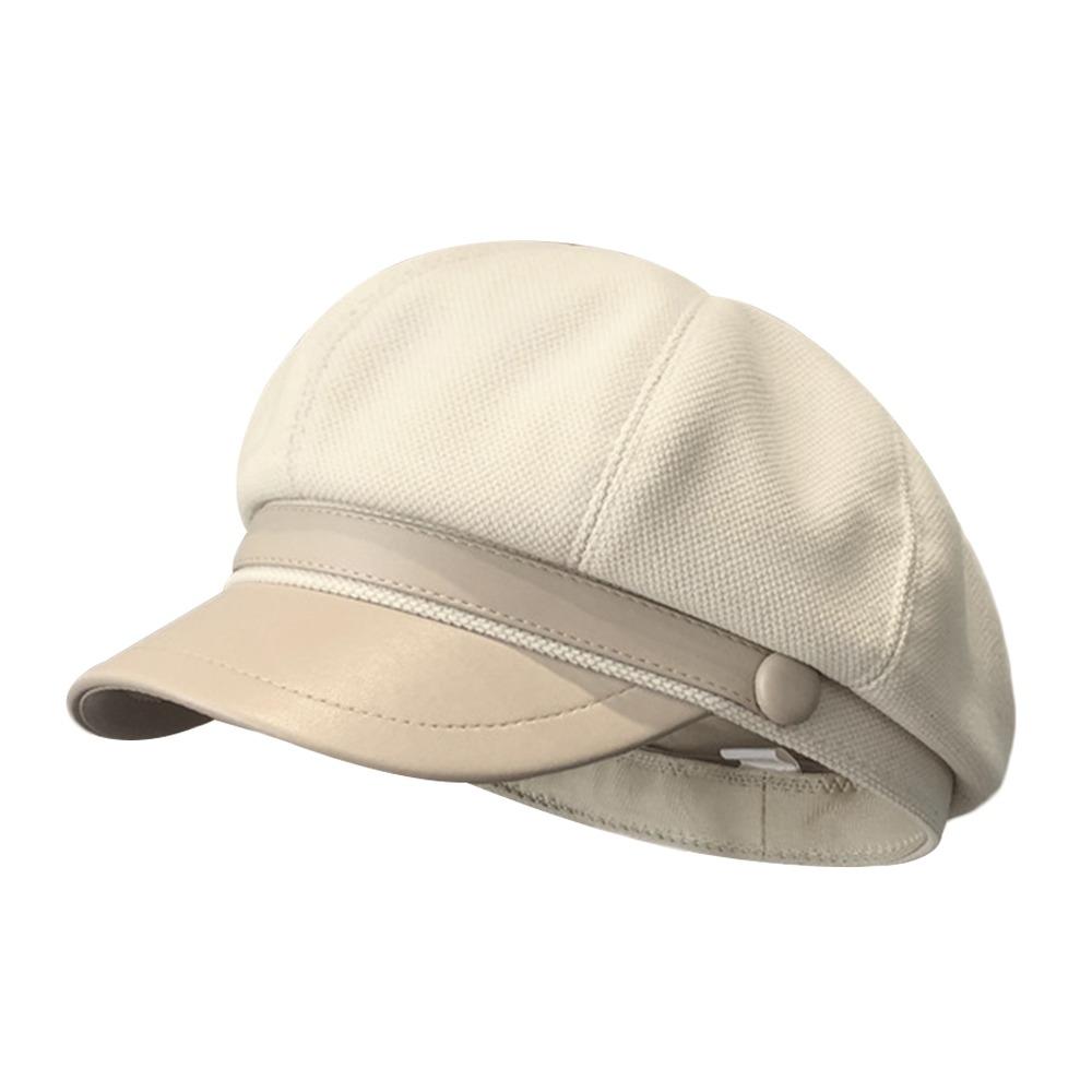 

Vintage Winter Beret Hat Woolen Panama Cap Fashion Newsboy Pumpkin Hat for Women бежевий