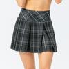Women's Plaid Sports Skirt Pleated Skirt Outdoor Running Dance Anti-exposure Double-Layer Skirt Pants Yoga Tennis Skirt