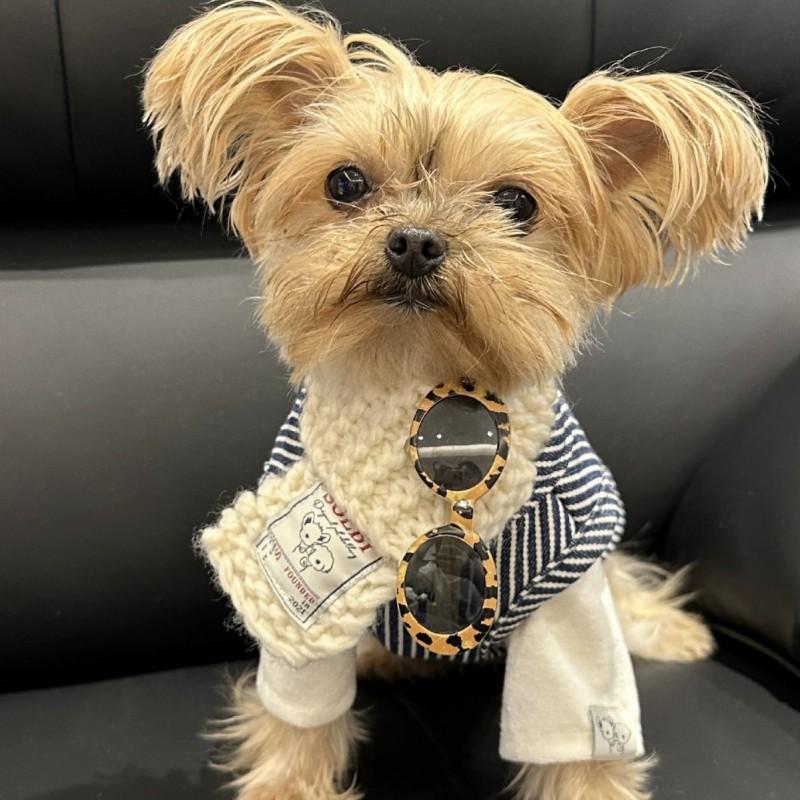 Dog Vest Winter Fleece Lined Denim Look Casual Pet Clothes Small Dogs Teddy Yorkie
