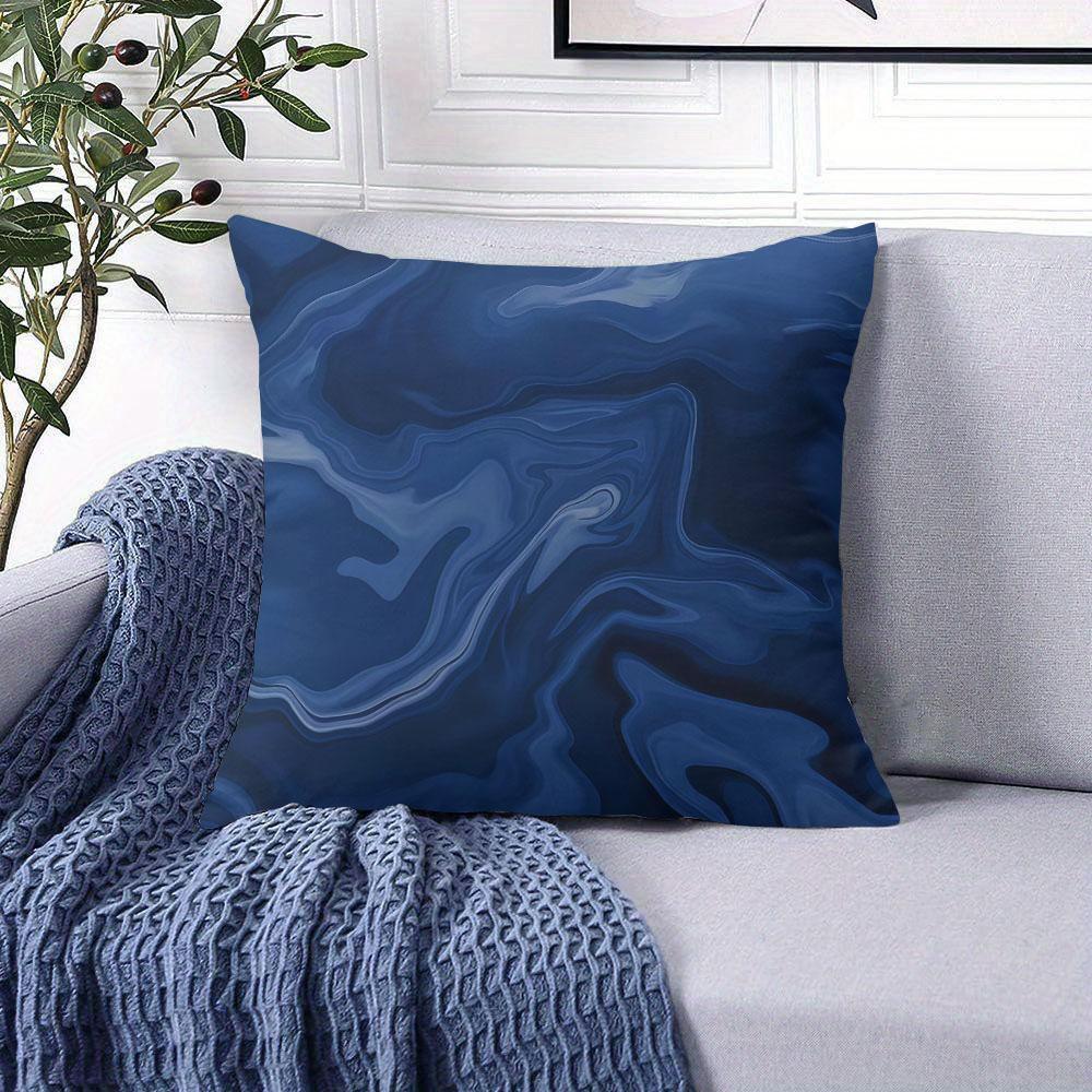 Deep sea ripples square Jacquard Pillow Cover for Sofa Office Waist Cushion Cover Home Decorative Pillowcase