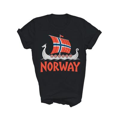 Boat Norwegian Flag Norway Viking Ship Unisex Shirt Gift FREESHIPS