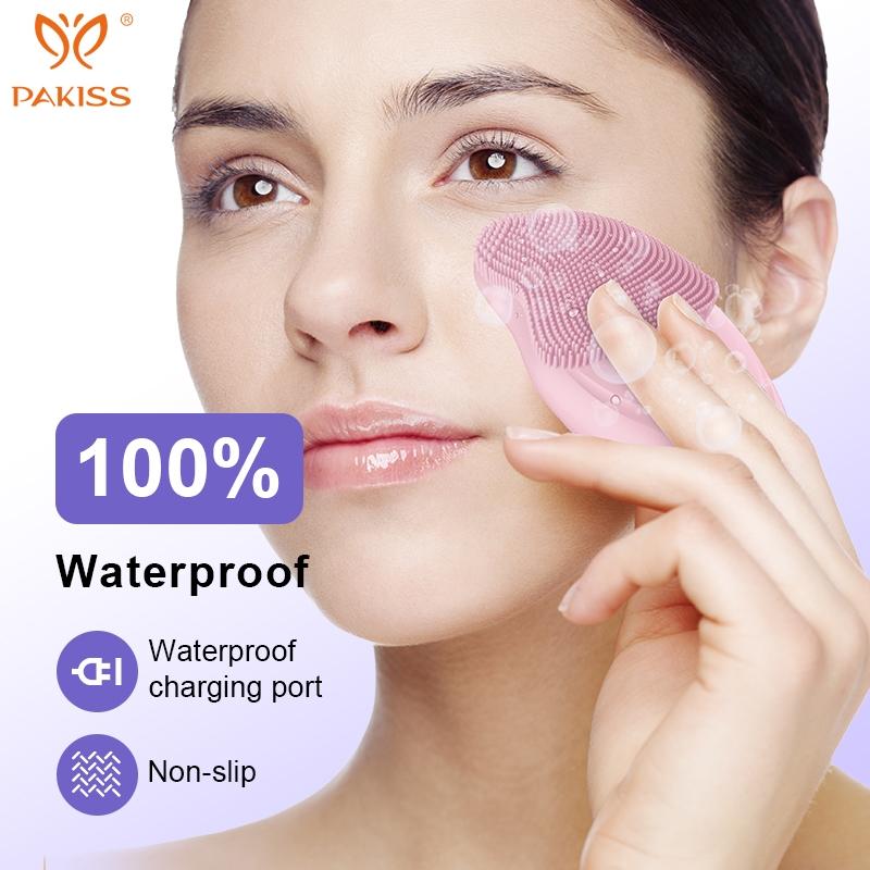 PAKISS Waterproof Rechargeable Facial Cleansing Brush - Portable Skincare Gadget for Daily Face Scrub & Gentle Exfoliating