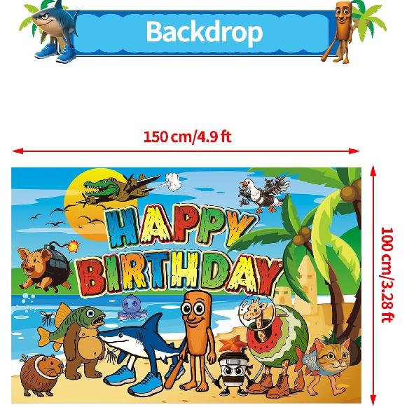 Italian Brainrot Birthday Party Decorations Happy Birthday Banner,Tralalero Tralala Birthday Decorations