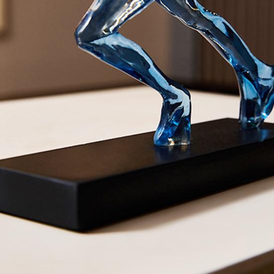 Male Runner Sculpture Abstract Resin Running Figurine Modern Home Decoration for Living Room TV Stand Desk Shelf Decor Motivational Gift for Runners