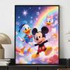 Disney 5D DIY Full Circle Diamond Painting Kit Mickey Donald Daisy Rainbow Wall Decor Gift