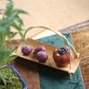 Natural Bamboo Decorative Tray With Handle Snack Holder Breadbasket Tray Drinks Snack Coffee Antique Dessert Plate Home Decor