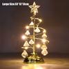 LED Christmas Tree Lamp Small Crystal Decorative Iron Tree Night Light Ornament for Gift Golden Warm Light Happy New Year
