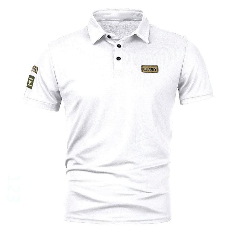 Summer Men's Short Sleeved Polo Shirt Patchwork Casual Lapel Short Sleeved T-shirt