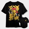 2025 Sommer Pokémon Anime Beliebte Charaktere 100 Reine Baumwolle Bedrucktes T-Shirt Herren Harajuku Locker Freizeit Vielseitig Kurzärmelig
