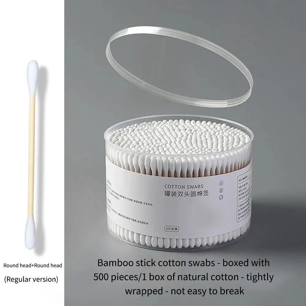 1000PCS Dual Head Multi Function Cotton Swabs Natural Absorbent Cotton & Wooden Sticks Individually Boxed  For Makeup And Makeup