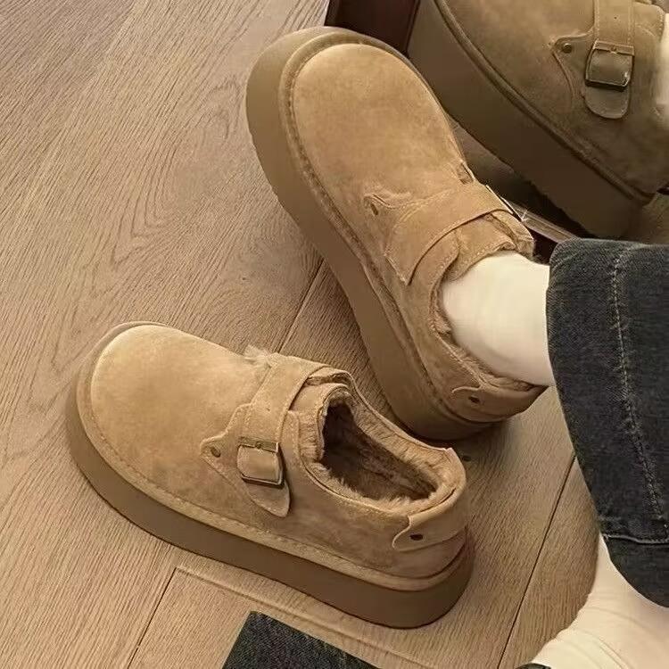 Thick-soled snow boots winter new velvet thickened warm cotton shoes bread shoes Birkenstocks