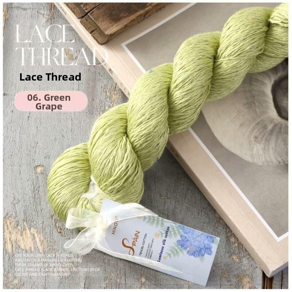 New 100g Weight Tencel Yarn Soft Texture Silk-like Solid Sequins Cotton Yarn Summer Lace Warm Feel Knitting Thread Hand Knitting